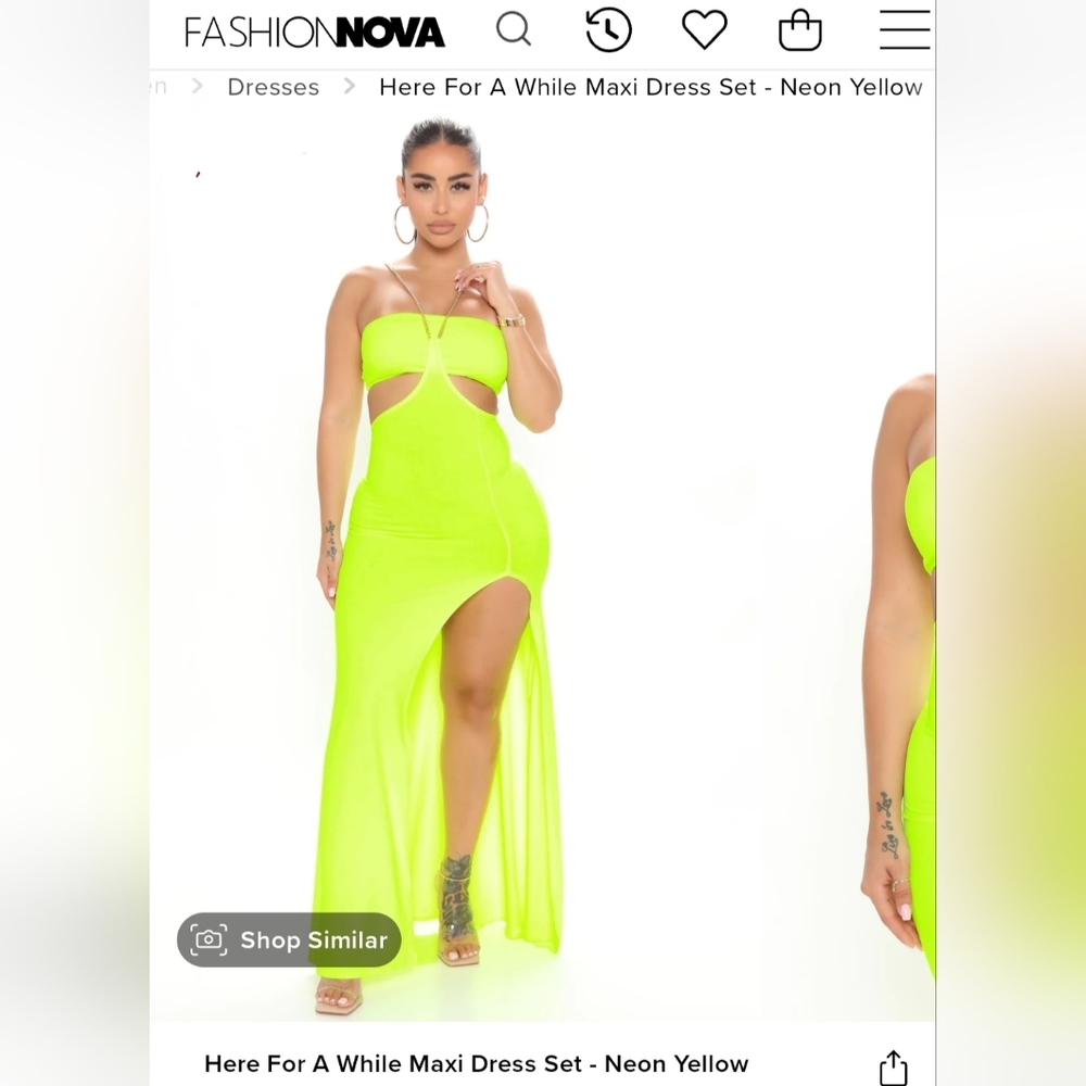 24. Fashion Nova-  NWOT Two piece skirt set- Lime Green